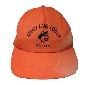 Spirit Lake Lodge Yukon Snapback Hat Orange OSFA Adjustable 6 Panel Nylon